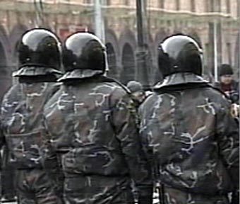 Белорусская милиция на митинге оппозиции, кадр НТВ, архив