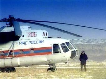 Спасательный вертолет МЧС, кадр телеканала НТВ, архив