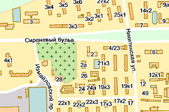 Участок Сиреневого бульвара, где произошел инцидент. Карта с сайта maps.yandex.ru