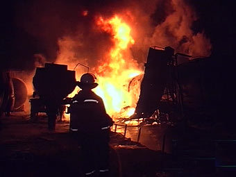 Тушение пожара на станции Перерва, кадр телеканала НТВ