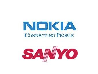 Логотипы компаний Nokia и Sanyo