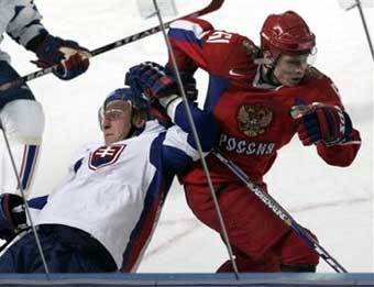 Фрагмент матча Россия - Словакия. Фото Reuters 