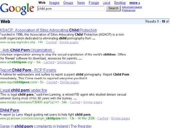    Google   "child porn"