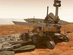 Марсоход Spirit после призмеления, рисунок с сайта NASA Марсоход Spirit после призмеления, рисунок с сайта NASA