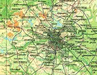 Карта Москвы и Подмосковья с сайта darwin.museum.ru