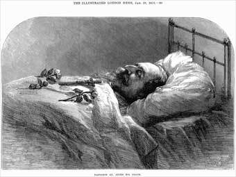 Смерть Наполеона III. Иллюстрация из британского журнала Illustrated London News (с сайта wikipedia.org) 
