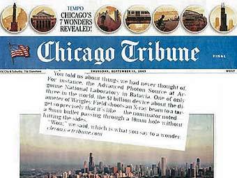      Chicago Tribune.    aps.anl.gov