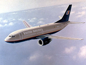 Boeing 737  United Airlines.    airlineart.com