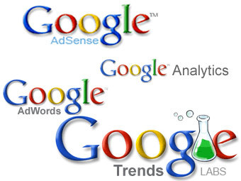 Google Adsense, Google Adwords, Google Analytics  Google Trends